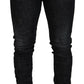 Dsquared² Black Washed Low Waist Skinny Men Denim Jeans