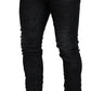 Dsquared² Black Washed Low Waist Skinny Men Denim Jeans