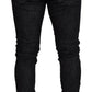 Dsquared² Black Washed Low Waist Skinny Men Denim Jeans