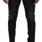 Dsquared² Black Washed Low Waist Skinny Men Denim Jeans