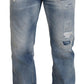 Dsquared² Blue Washed Straight Fit Men Casual Denim Jeans