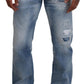 Dsquared² Blue Washed Straight Fit Men Casual Denim Jeans