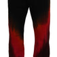 Dsquared² Black Red Cotton Logo Print Casual Pants