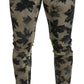 Dsquared² Brown Cotton Printed Skinny Men Casual Denim Jeans