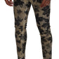 Dsquared² Brown Cotton Printed Skinny Men Casual Denim Jeans