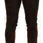 Dsquared² Brown Washed Cotton Skinny Casual Denim Jeans