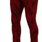 Dsquared² Red Cotton Tie Dye Skinny Casual Denim Jeans