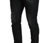 Dsquared² Black Washed Cotton Skinny Casual Men Denim Jeans