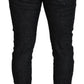 Dsquared² Black Washed Cotton Skinny Casual Men Denim Jeans