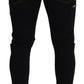 Dsquared² Black Cotton Tattered Skinny Casual Denim Jeans