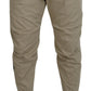 Dsquared² Beige Cotton Printed Leg Men Casual Pants