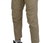 Dsquared² Beige Cotton Printed Leg Men Casual Pants