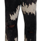 Dsquared² Gray Washed Tie Dye Tattered Men Pants