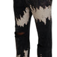 Dsquared² Gray Washed Tie Dye Tattered Men Pants