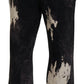 Dsquared² Gray Washed Tie Dye Tattered Men Pants