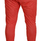 Dsquared² Orange Cotton Elastic Waist Logo Men Pants