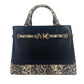 Michael Kors Reed Large Snake Skin Belted Satchel Crossbody Bag