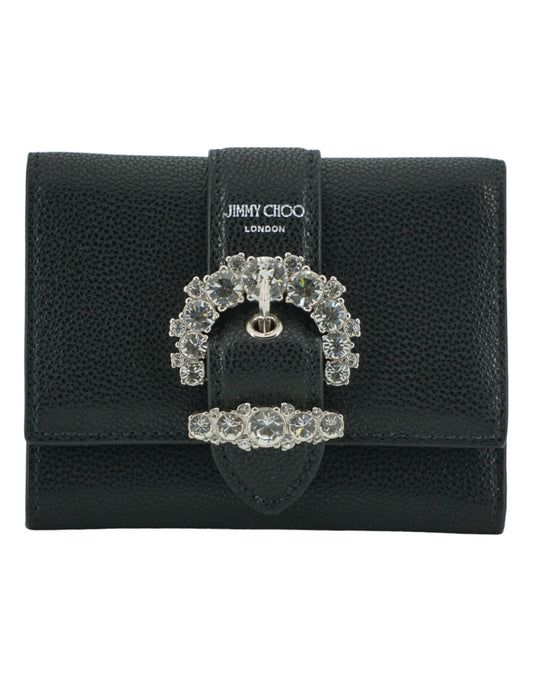 Jimmy Choo Black Leather Card Holder Wallet