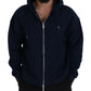 Dsquared² Blue Cotton Hooded Full Zip Men Jacket Sweater