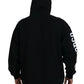 Dsquared² Black Hooded Full Zip Printed Sleeves Sweater