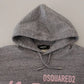 Dsquared² Gray Cotton Hooded Printed Men Pullover Sweater