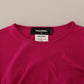 Dsquared² Fuchsia Viscose Long Sleeves Ruched Mini Dress