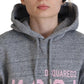 Dsquared² Gray Logo Printed Hooded Women Long Sleeve Sweater