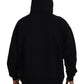 Dsquared² Black Cotton Hooded Printed Men Pullover Sweater