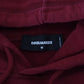 Dsquared² Maroon Cotton Tattered Hooded Printed Pullover Sweater