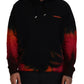 Dsquared² Black Red Cotton Hooded Tie Dye Pullover Sweater