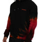 Dsquared² Black Red Cotton Hooded Tie Dye Pullover Sweater