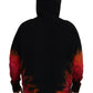 Dsquared² Black Red Cotton Hooded Tie Dye Pullover Sweater