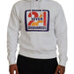 Dsquared² White Cotton Hooded Printed Men Pullover Sweater