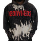 Dsquared² Gray Wash Hooded Printed Men Pullover Sweater