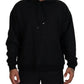 Dsquared² Black Cotton Hooded Printed Men Pullover Sweater