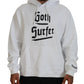 Dsquared² White Cotton Hooded Printed Men Pullover Sweater