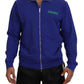 Dsquared² Blue Cotton Printed Collared Men Full Zip Sweater