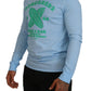 Dsquared² Light Blue Printed Long Sleeves Men Sweater