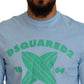 Dsquared² Light Blue Printed Long Sleeves Men Sweater