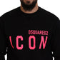 Dsquared² Black Printed Long Sleeves Pullover Sweater