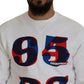 Dsquared² White Printed Long Sleeves Pullover Sweater