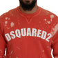 Dsquared² Orange Printed Long Sleeves Pullover Sweater