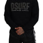 Dsquared² Black Cotton Printed Long Sleeves Pullover Sweater