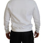 Dsquared² White Cotton Printed Long Sleeves Pullover Sweater