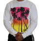 Dsquared² White Cotton Printed Long Sleeves Pullover Sweater