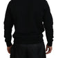 Dsquared² Black Logo Print Long Sleeves Men Pullover Sweater