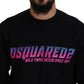 Dsquared² Black Logo Print Long Sleeves Men Pullover Sweater