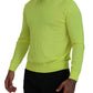 Dsquared² Yellow Green Long Sleeves Men Pullover Sweater