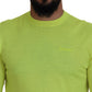 Dsquared² Yellow Green Long Sleeves Men Pullover Sweater