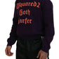 Dsquared² Purple Cotton Printed Men Pullover Sweater